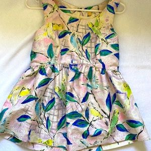 Adorable Metallic Parakeets Peplum Top Sz 4/S